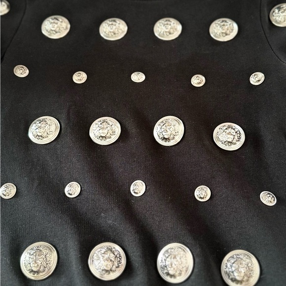 Black Versus Versace lion head embellishment cotton sweatshirt size SX (S) - Picture 3 of 5